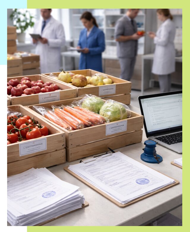 Сертификация овощей и фруктов в Набережных Челнах от 8634 р. | Алешин-Нбр