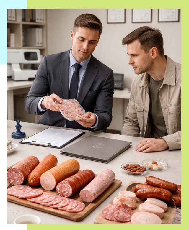 Сертификация колбасных изделий в Набережных Челнах от 7619 р. | Алешин-Нбр